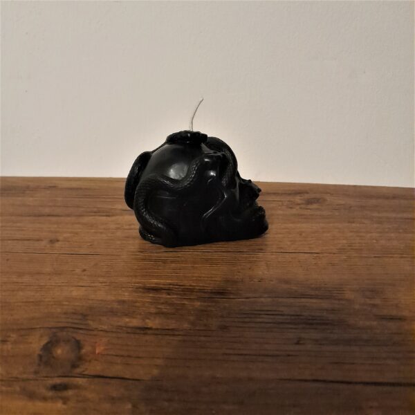 Bougie Décorative Crâne 9cm - Noir - Style Gothique/Halloween - Neuf
