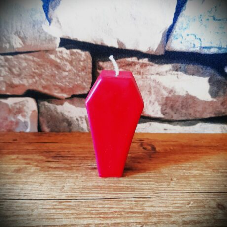 Bougie cercueil rouge